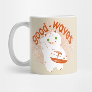 good waves cat print Mug